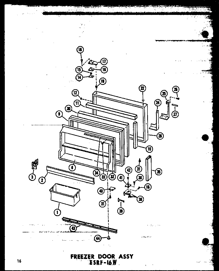 Freezer door assy esrf-16w (esrf-16w-a/p60303-5wa) (esrf-16w-c/p60303-5wc) (esrf-16w-ag/p60303-5wg) (esrf-16w/p60303-5w)