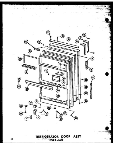 Refrigerator door assy esrf-16w (esrf-16w-a/p60303-5wa) (esrf-16w-c/p60303-5wc) (esrf-16w-ag/p60303-5wg) (esrf-16w/p60303-5w)