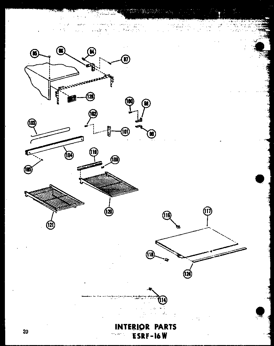 Interior parts esrf-16w (esrf-16w-a/p60303-5wa) (esrf-16w-c/p60303-5wc) (esrf-16w-ag/p60303-5wg) (esrf-16w/p60303-5w)