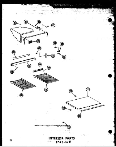 Interior parts esrf-16w (esrf-16w-a/p60303-5wa) (esrf-16w-c/p60303-5wc) (esrf-16w-ag/p60303-5wg) (esrf-16w/p60303-5w)