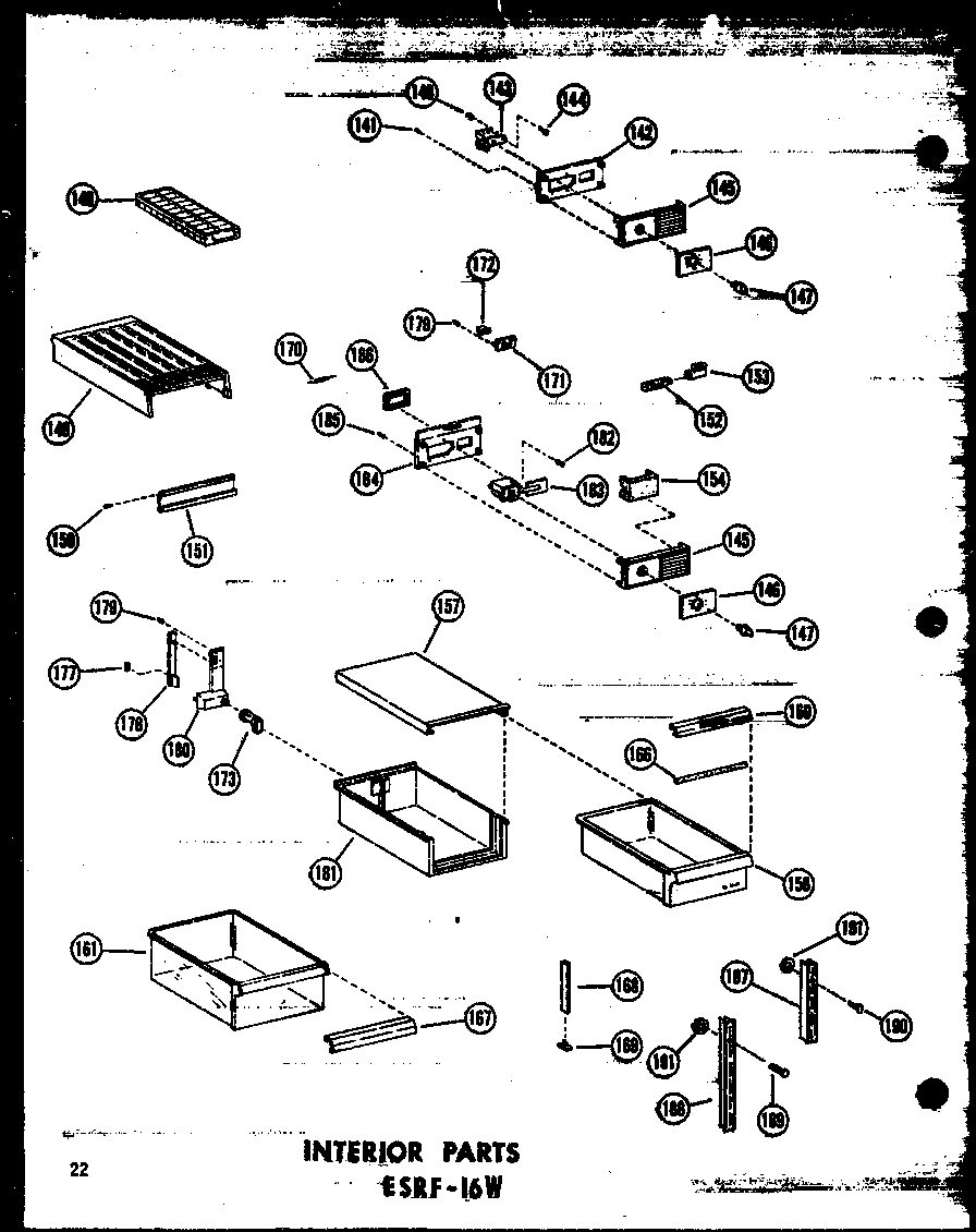 Interior parts esrf-16w (esrf-16w-a/p60303-5wa) (esrf-16w-c/p60303-5wc) (esrf-16w-ag/p60303-5wg) (esrf-16w/p60303-5w)