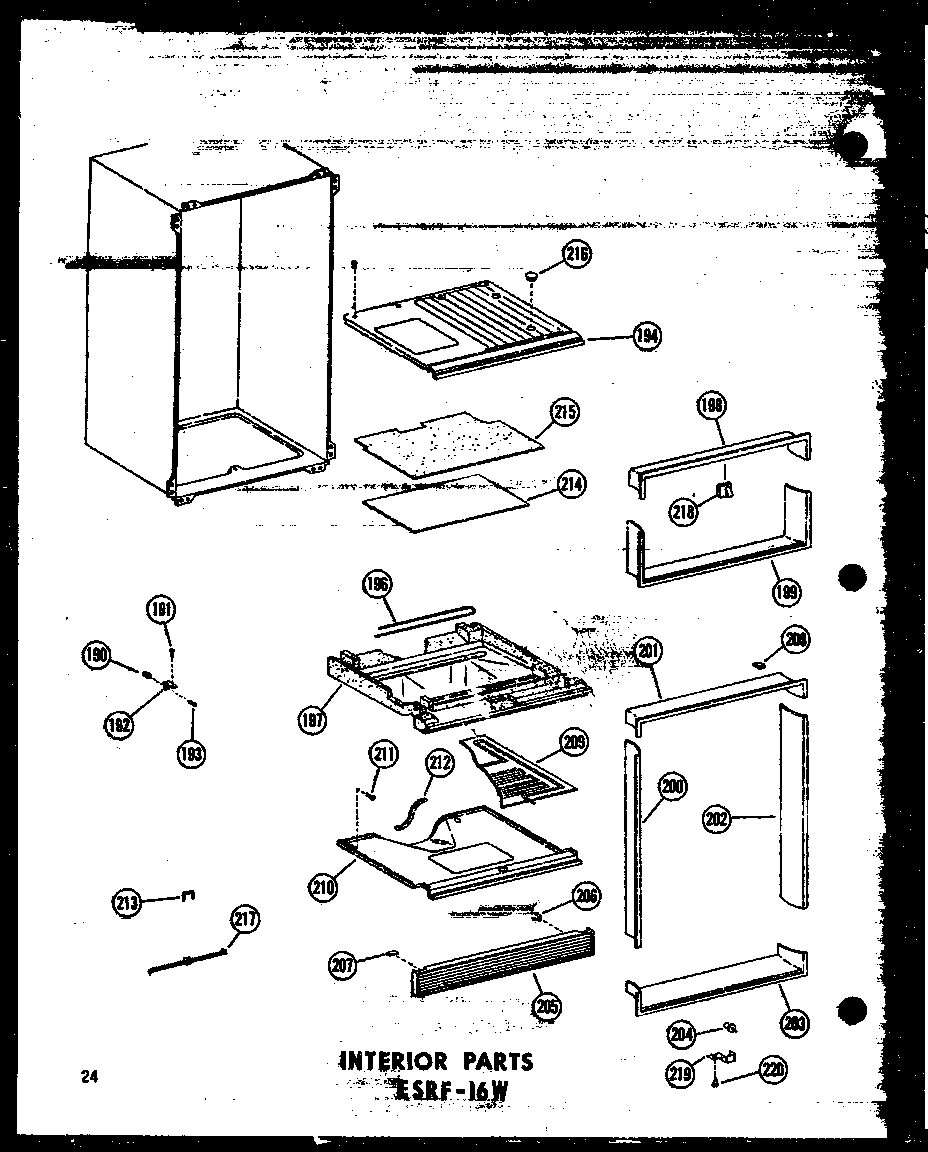 Interior parts esrf-16w (esrf-16w-a/p60303-5wa) (esrf-16w-c/p60303-5wc) (esrf-16w-ag/p60303-5wg) (esrf-16w/p60303-5w)