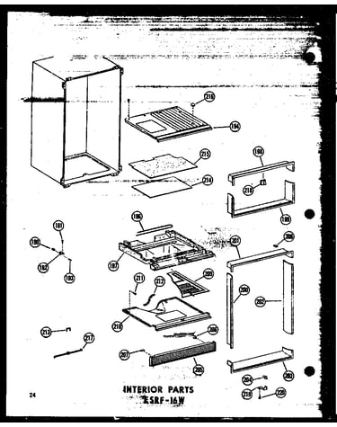Interior parts esrf-16w (esrf-16w-a/p60303-5wa) (esrf-16w-c/p60303-5wc) (esrf-16w-ag/p60303-5wg) (esrf-16w/p60303-5w)