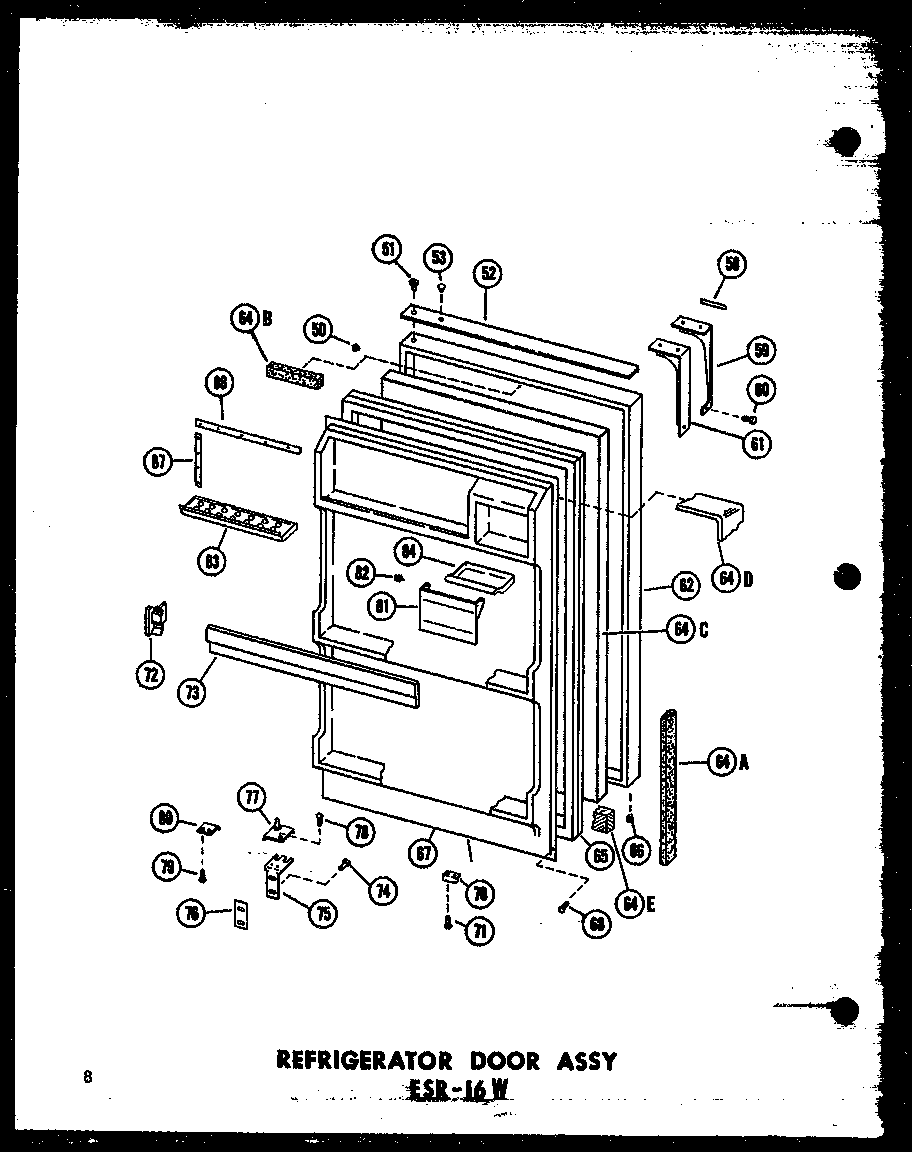 Refrigerator door assy esr-16w (esr-16w/p60303-22w) (esr-16w-c/p60303-22wc) (esr-16w-ag/p60303-22wg) (esr-16w-a/p60303-22wa) (esr-16w-ag/p60303-42wg) (esr-16w-c/p60303-42wc) (esr-16w-a/p60303-42wa) (esr-16w/p60303-42w)
