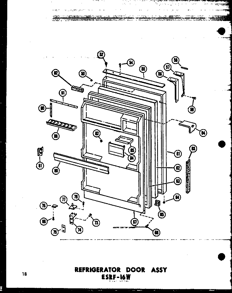 Refrigerator door assy esrf-16w (esrf-16w/p60303-23w) (esrf-16w-c/p60303-23wc) (esrf-16w-ag/p60303-23wg) (esrf-16w-a/p60303-23wa)