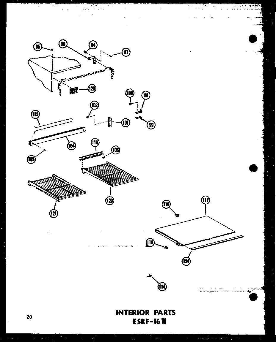 Interior parts esrf-16w (esrf-16w/p60303-23w) (esrf-16w-c/p60303-23wc) (esrf-16w-ag/p60303-23wg) (esrf-16w-a/p60303-23wa)