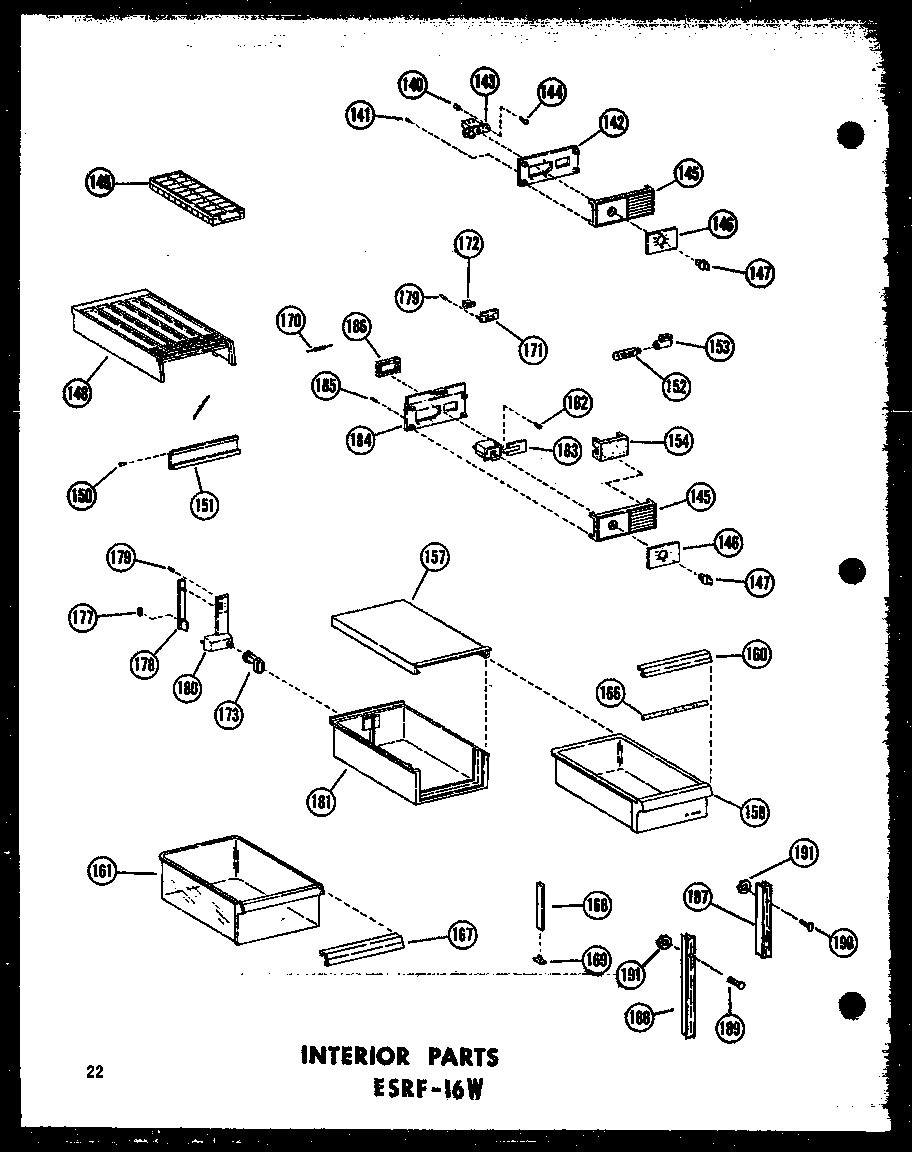 Interior parts esrf-16w (esrf-16w/p60303-23w) (esrf-16w-c/p60303-23wc) (esrf-16w-ag/p60303-23wg) (esrf-16w-a/p60303-23wa)