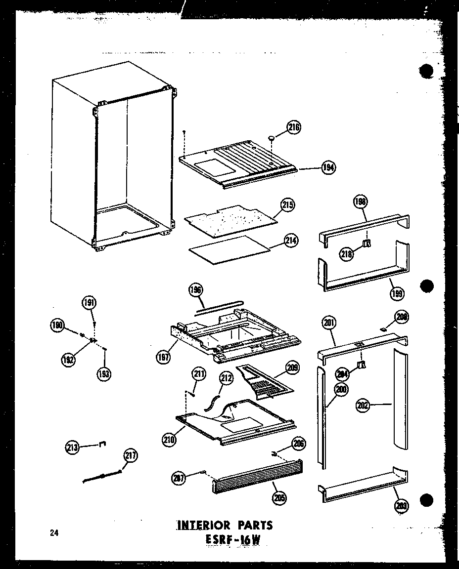 Interior parts esrf-16w (esrf-16w/p60303-23w) (esrf-16w-c/p60303-23wc) (esrf-16w-ag/p60303-23wg) (esrf-16w-a/p60303-23wa)