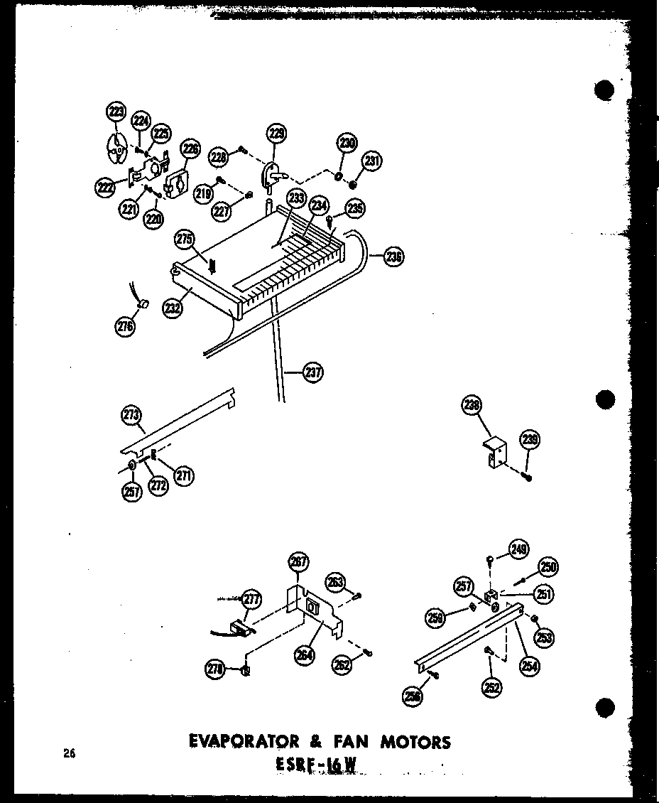Evaporator & fan motors esrf-16w (esrf-16w/p60303-23w) (esrf-16w-c/p60303-23wc) (esrf-16w-ag/p60303-23wg) (esrf-16w-a/p60303-23wa)