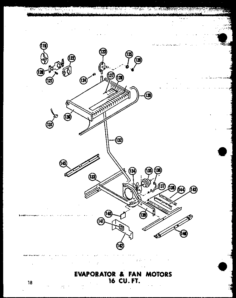EVAPORATOR & FAN MOTORS 16 CU. FT. (ET16N/P60303-65W)