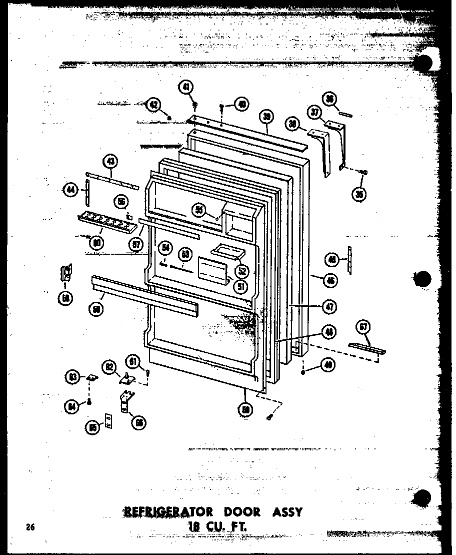 REFRIGERATOR DOOR ASSY 18 CU. FT. (TS18B/P60303-76W) (ETM18N-C/P60303-58WC) (ETM18N-A/P60303-58WA) (ETM18N/P60303-58W) (ETM18N-AG/P60303-58WG) (ETM18N-L/P60303-58WL) (TC18N-C/P60303-59WC) (TC18N/P60303-59W) (TC18N-A/P60303-59WA) (TC18N-L/P60303-59WL) (TC1