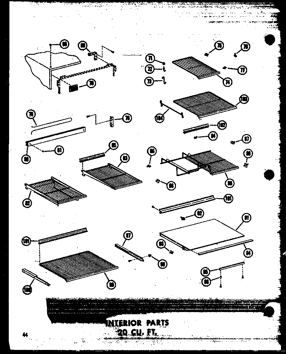 INTERIOR PARTS 20 CU. FT. (TR20W-C/P60303-61WC) (TR20W/P60303-61W) (TR20W-A/P60303-61WA) (TR20W-L/P60303-61WL) (TR20W-AG/P60303-61WG)