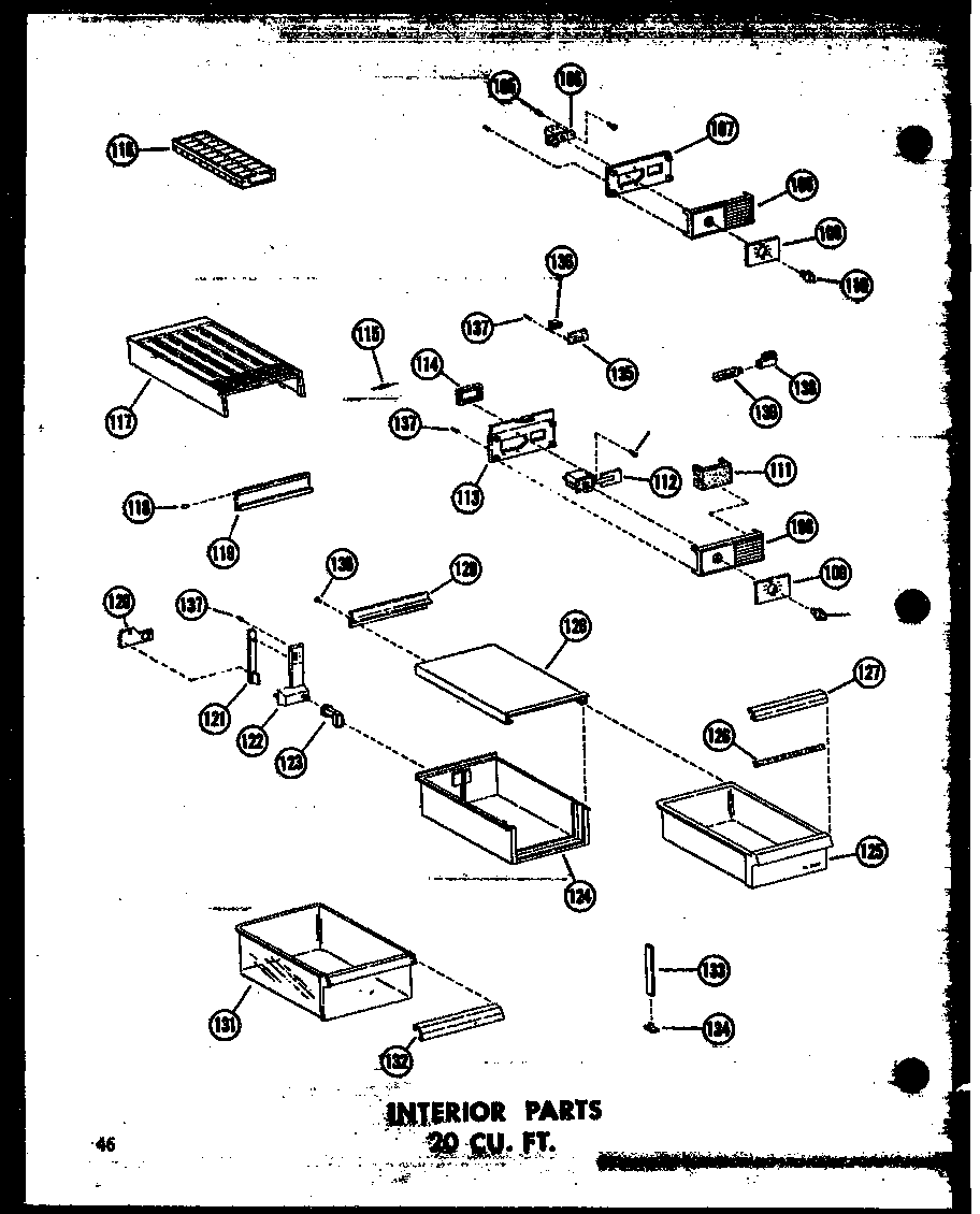 INTERIOR PARTS 20 CU. FT. (TR20W-C/P60303-61WC) (TR20W/P60303-61W) (TR20W-A/P60303-61WA) (TR20W-L/P60303-61WL) (TR20W-AG/P60303-61WG)