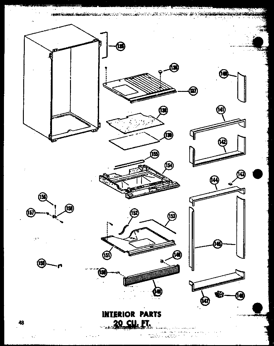 INTERIOR PARTS 20 CU. FT. (TR20W-C/P60303-61WC) (TR20W/P60303-61W) (TR20W-A/P60303-61WA) (TR20W-L/P60303-61WL) (TR20W-AG/P60303-61WG)