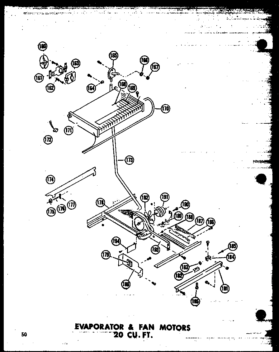 EVAPORATOR & FAN MOTORS 20 CU. FT. (TR20W-C/P60303-61WC) (TR20W/P60303-61W) (TR20W-A/P60303-61WA) (TR20W-L/P60303-61WL) (TR20W-AG/P60303-61WG)