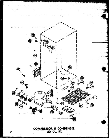 Compressor & condenser 20 cu. ft. (tr20w-c/p60303-61wc) (tr20w/p60303-61w) (tr20w-a/p60303-61wa) (tr20w-l/p60303-61wl) (tr20w-ag/p60303-61wg)