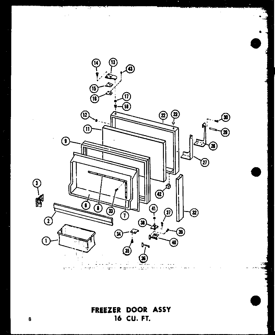 FREEZER DOOR ASSY 16 CU. FT. (TR16B-C/P73500-3WC) (TR16B-A/P73500-3WA) (TR16B-G/P73500-3WG) (TR16B/P73500-3W) (TR16B-L/P73500-3WL)