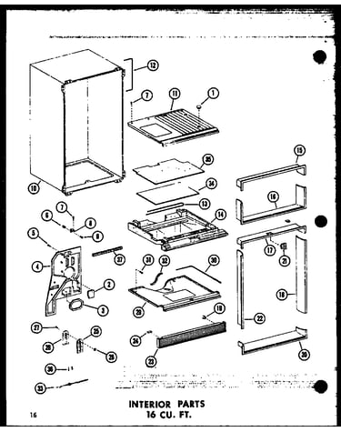Interior parts 16 cu. ft. (tr16b-c/p73500-3wc) (tr16b-a/p73500-3wa) (tr16b-g/p73500-3wg) (tr16b/p73500-3w) (tr16b-l/p73500-3wl)