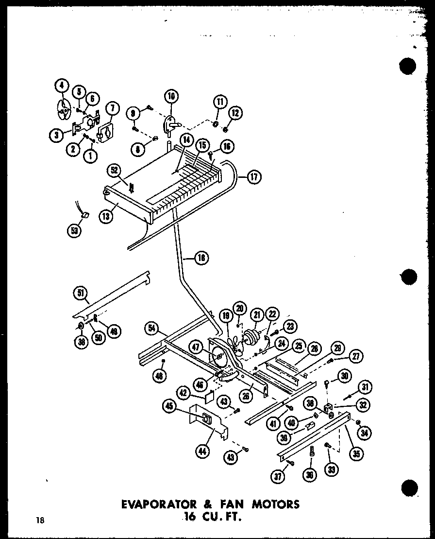 EVAPORATOR & FAN MOTORS 16 CU. FT. (TR16B-C/P73500-3WC) (TR16B-A/P73500-3WA) (TR16B-G/P73500-3WG) (TR16B/P73500-3W) (TR16B-L/P73500-3WL)