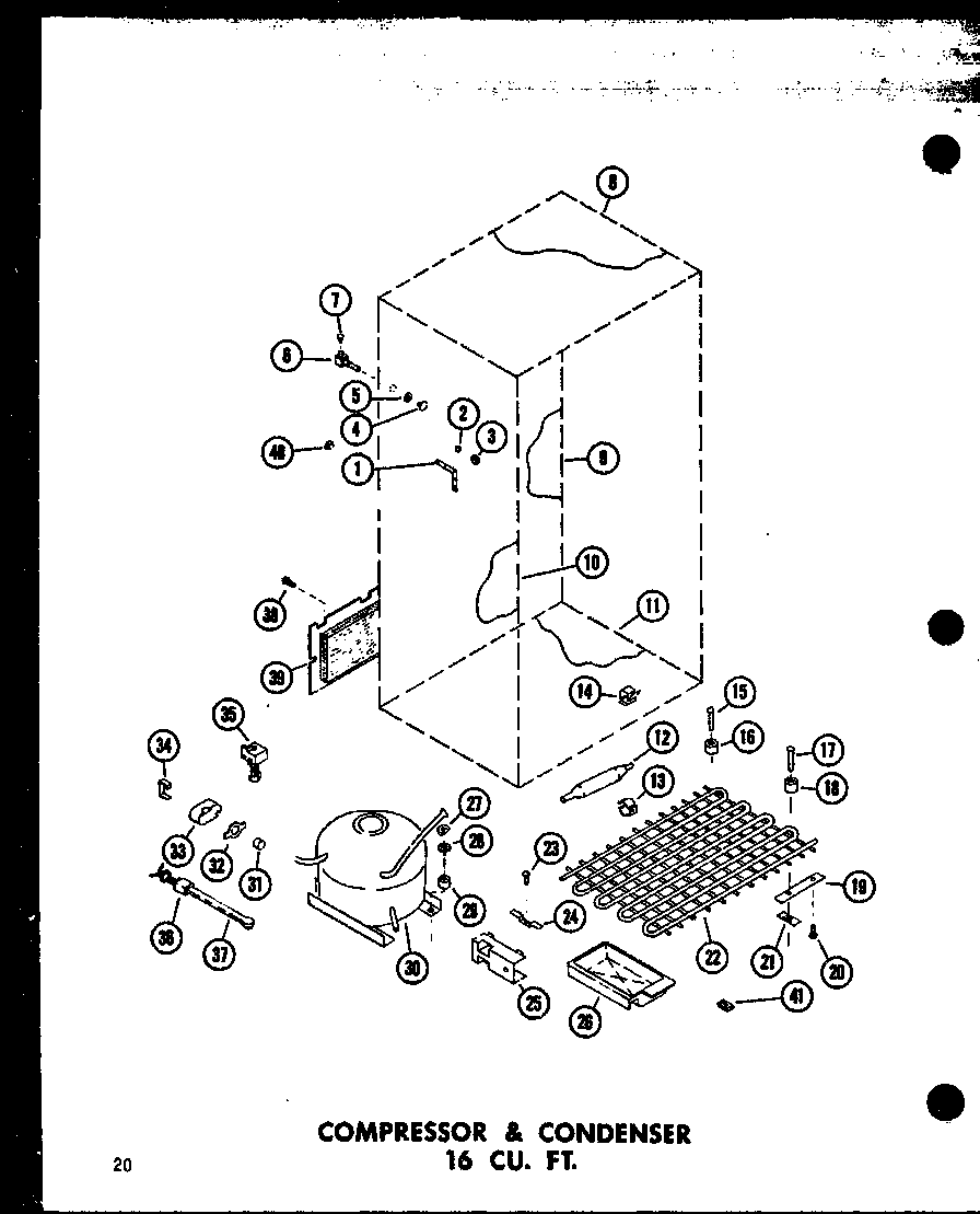 COMPRESSOR & CONDENSER 16 CU. FT. (TR16B-C/P73500-3WC) (TR16B-A/P73500-3WA) (TR16B-G/P73500-3WG) (TR16B/P73500-3W) (TR16B-L/P73500-3WL)