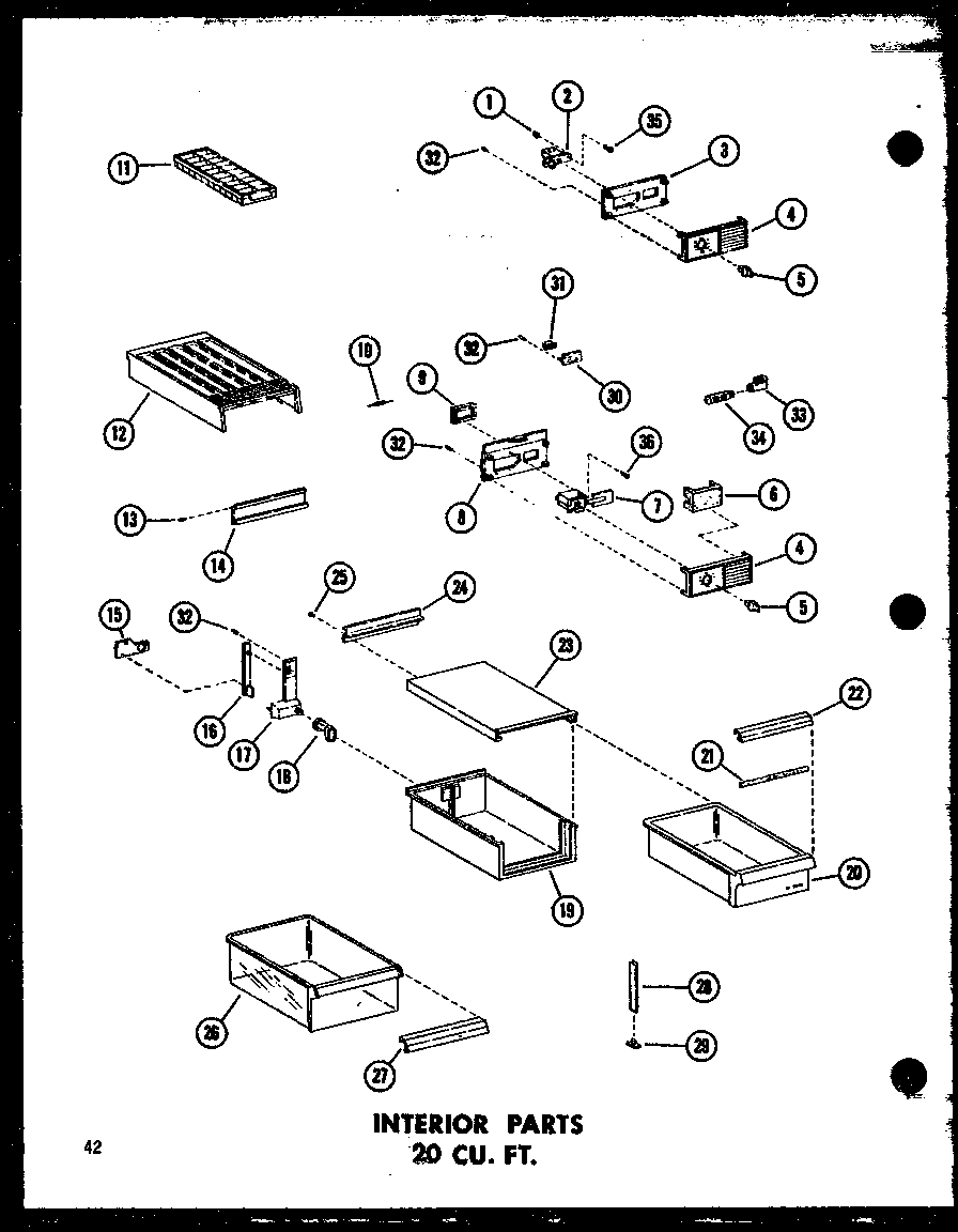 INTERIOR PARTS 20 CU. FT. (TR20B-C/P73500-8WC) (TR20B-A/P73500-8WA) (TR20B-G/P73500-8WG) (TR20B/P73500-8W) (TR20B-L/P73500-8WL)
