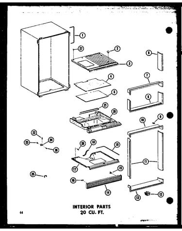 Interior parts 20 cu. ft. (tr20b-c/p73500-8wc) (tr20b-a/p73500-8wa) (tr20b-g/p73500-8wg) (tr20b/p73500-8w) (tr20b-l/p73500-8wl)