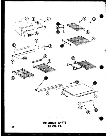 Interior parts 23 cu. ft. (td23b-c/p73500-9wc) (td23b/p73500-9w) (td23b-a/p73500-9wa) (td23b-l/p73500-9wl) (td23b-g/p73500-9wg)