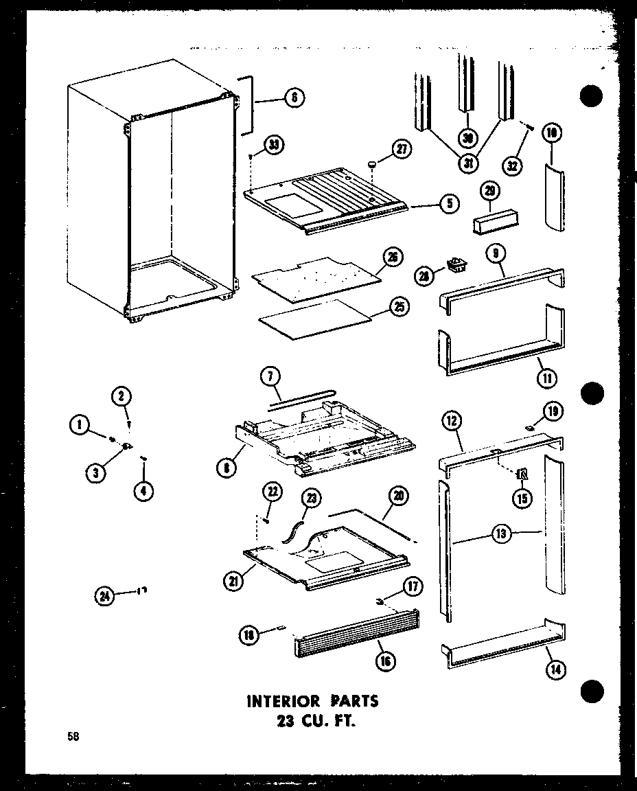INTERIOR PARTS 23 CU. FT. (TD23B-C/P73500-9WC) (TD23B/P73500-9W) (TD23B-A/P73500-9WA) (TD23B-L/P73500-9WL) (TD23B-G/P73500-9WG)