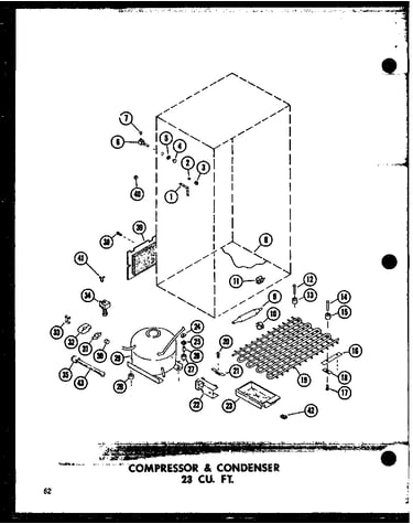 Compressor & condenser 23 cu. ft. (td23b-c/p73500-9wc) (td23b/p73500-9w) (td23b-a/p73500-9wa) (td23b-l/p73500-9wl) (td23b-g/p73500-9wg)