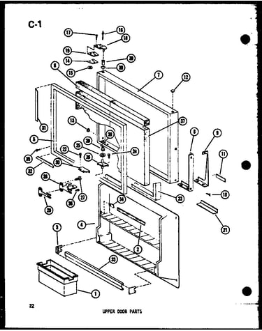 Upper door parts (tci20d-c/p74660-10wc) (tci20d/p74660-10w) (tci20d-a/p74660-10wa) (tci20d-l/p74660-10wl) (tci20d-g/p74660-10wg) (tc20d-c/p74660-9wc) (tc20d-a/p74660-9wa) (tc20d-g/p74660-9wg) (tc20d/p74660-9w) (tc20d-l/p74660-9wl) (tm20d-c/p74660-2wc) (tm