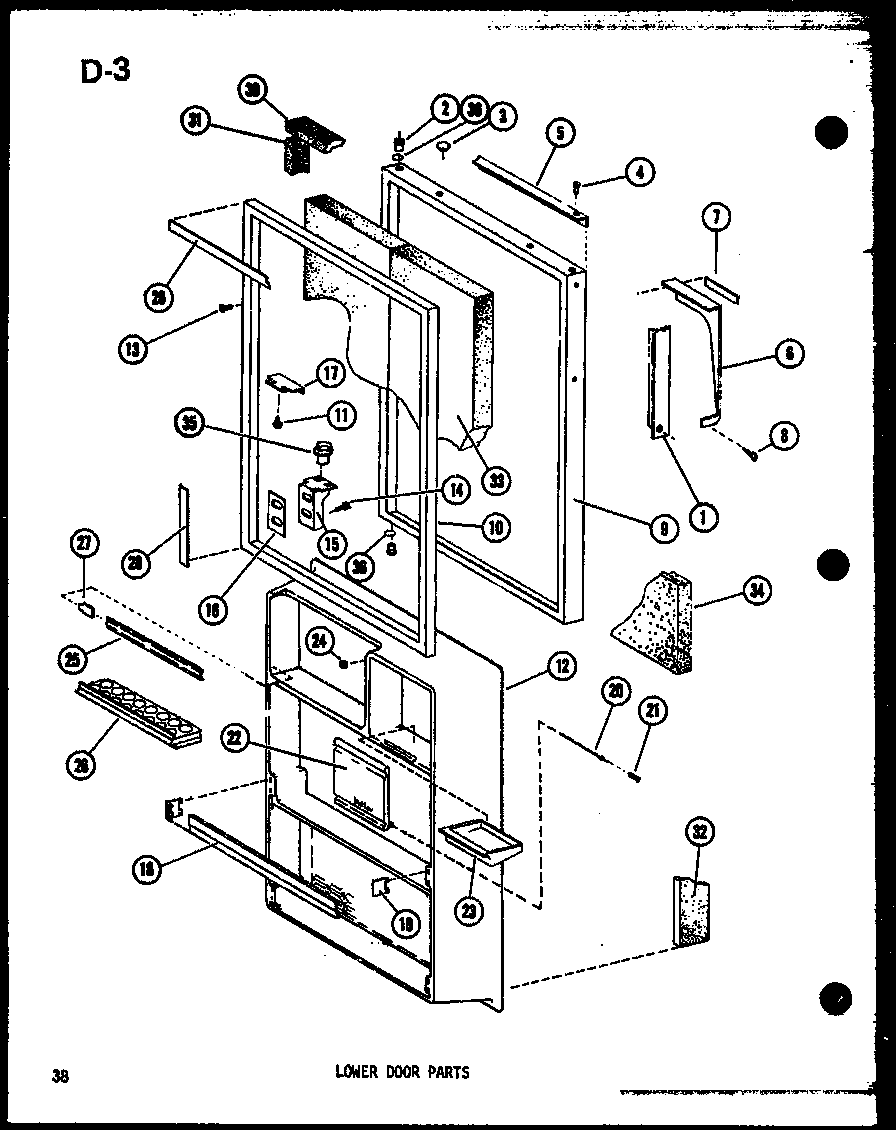 LOWER DOOR PARTS (TD23D-C/P74660-6WC) (TD23D/P74660-6W) (TD23D-A/P74660-6WA) (TD23D-L/P74660-6WL) (TD23D-G/P74660-6WG)