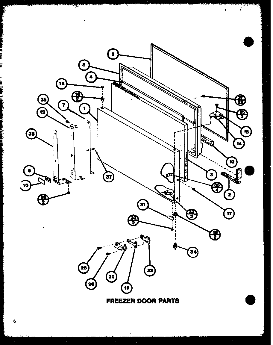 FREEZER DOOR PARTS (TC20K2/P7803250W) (TC20K2/P7803251W)