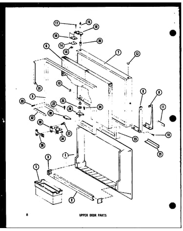 Upper door parts (ts18c/p73500-13w) (tm18c/p73500-14w) (tm18c-c/p73500-14wc) (tm18c-l/p73500-14wl) (tm18c-a/p73500-14wa) (tm18c-g/p73500-14wg) (etm18c/p73500-15w) (etm18c-c/p73500-15wc) (etm18c-l/p73500-15wl) (etm18c-a/p73500-15wa) (etm18c-g/p73500-15wg)