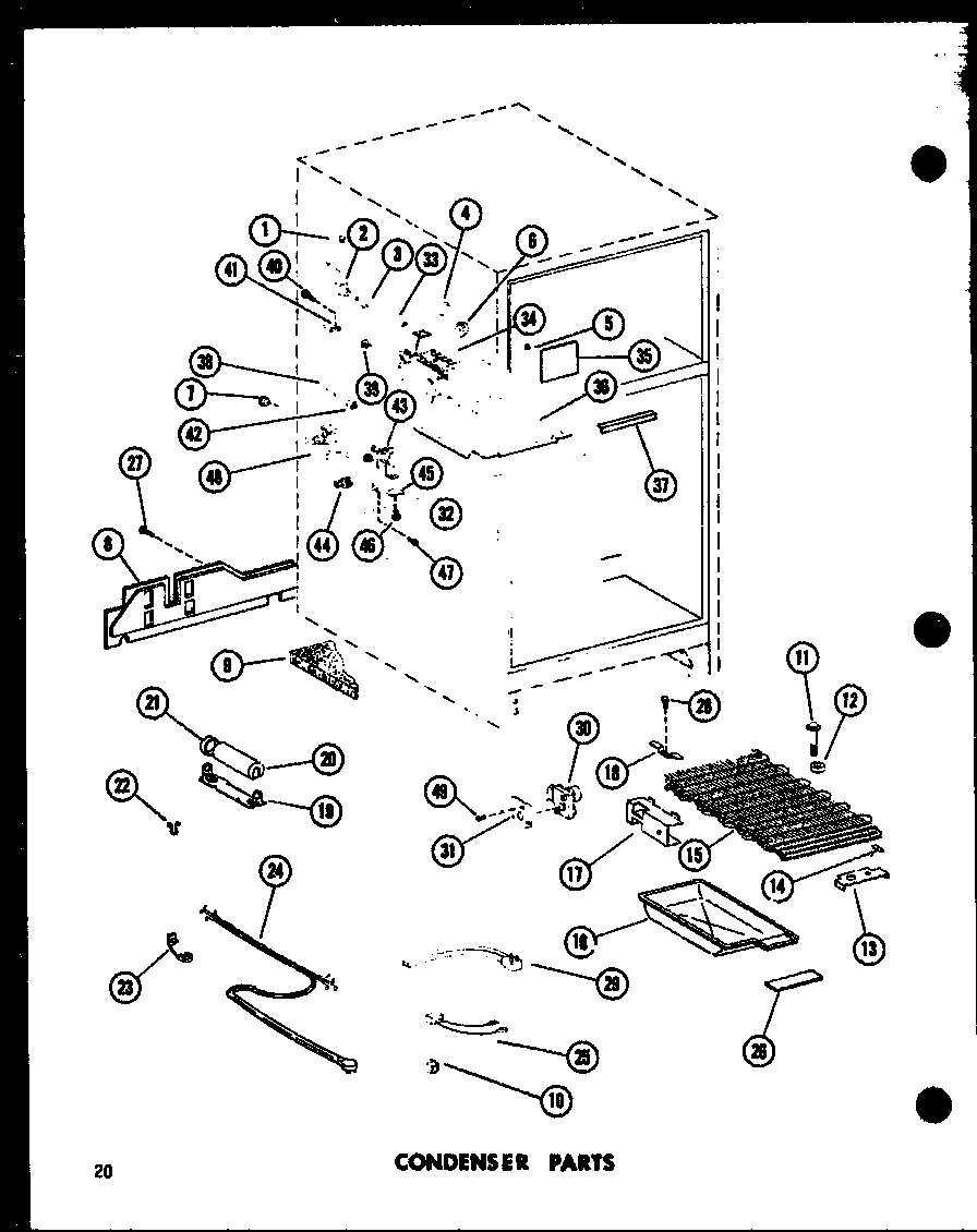 CONDENSER PARTS (TS18C/P73500-13W) (TM18C/P73500-14W) (TM18C-C/P73500-14WC) (TM18C-L/P73500-14WL) (TM18C-A/P73500-14WA) (TM18C-G/P73500-14WG) (ETM18C/P73500-15W) (ETM18C-C/P73500-15WC) (ETM18C-L/P73500-15WL) (ETM18C-A/P73500-15WA) (ETM18C-G/P73500-15WG) (