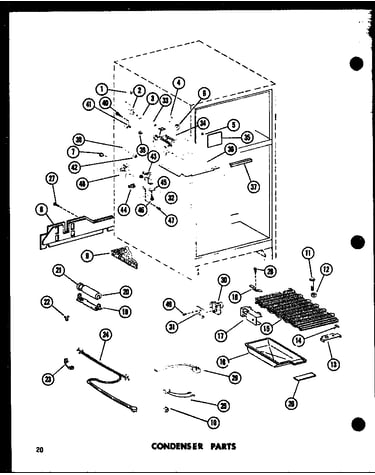 Condenser parts (ts18c/p73500-13w) (tm18c/p73500-14w) (tm18c-c/p73500-14wc) (tm18c-l/p73500-14wl) (tm18c-a/p73500-14wa) (tm18c-g/p73500-14wg) (etm18c/p73500-15w) (etm18c-c/p73500-15wc) (etm18c-l/p73500-15wl) (etm18c-a/p73500-15wa) (etm18c-g/p73500-15wg) (