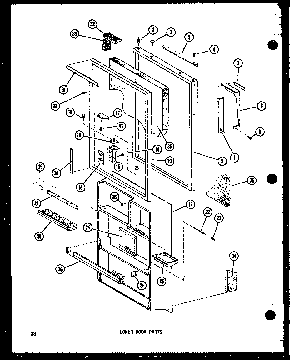 LOWER DOOR PARTS (TD23C-C/P73500-18WC) (TD23C/P73500-18W) (TD23C-A/P73500-18WA) (TD23C-L/P73500-18WL) (TD23C-G/P73500-18WG)