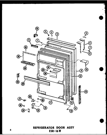 Refrigerator door assy (esrc316b-l/p73500-1wl) (esrc316b/p73500-1w) (esrc316b-g/p73500-1wg) (esrc316b-c/p73500-1wc) (esrc316b-a/p73500-1wa)