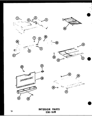 Interior parts (esrc316b-l/p73500-1wl) (esrc316b/p73500-1w) (esrc316b-g/p73500-1wg) (esrc316b-c/p73500-1wc) (esrc316b-a/p73500-1wa)