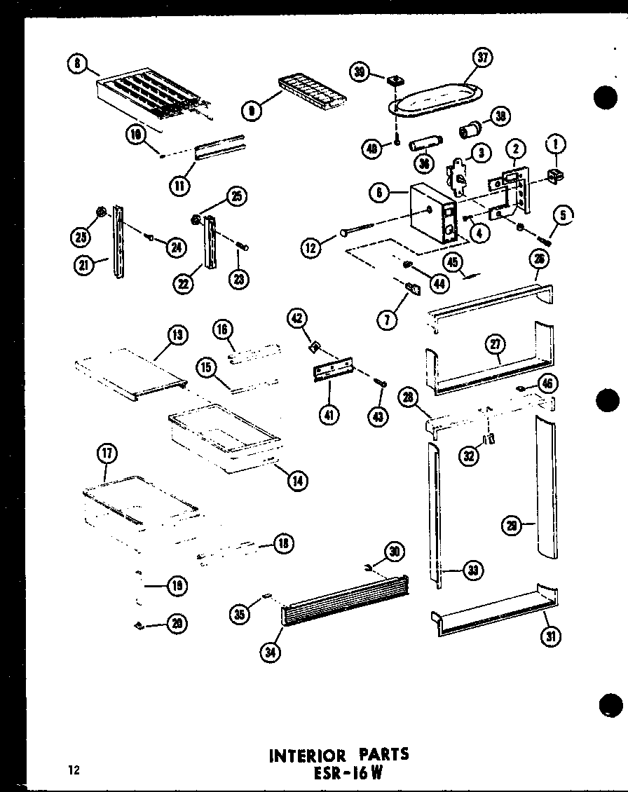 INTERIOR PARTS (ESRC316B-L/P73500-1WL) (ESRC316B/P73500-1W) (ESRC316B-G/P73500-1WG) (ESRC316B-C/P73500-1WC) (ESRC316B-A/P73500-1WA)