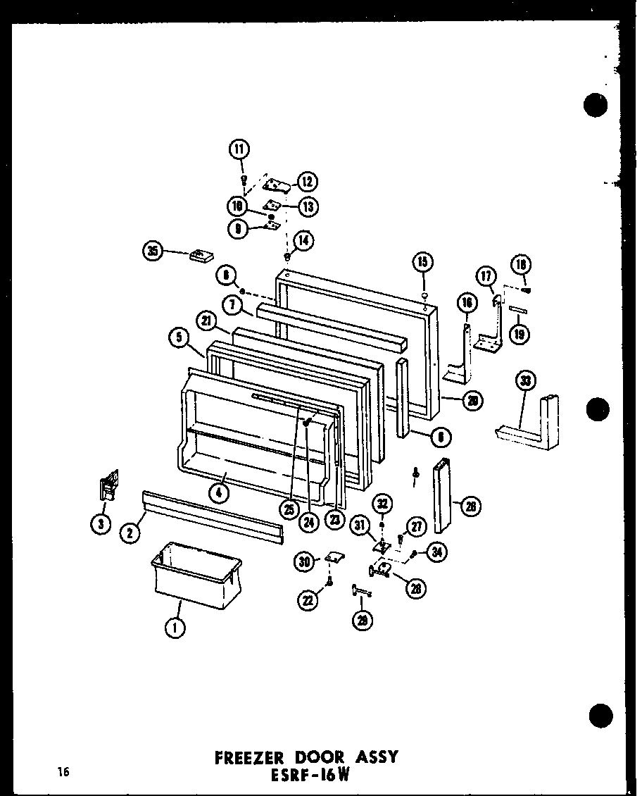 FREEZER DOOR ASSY (ESRFC316B-G/P73500-2WG) (ESRFC316B-A/P73500-2WA) (ESRFC316B-C/P73500-2WC) (ESRFC316B-L/P73500-2WL) (ESRFC316B/P73500-2W)