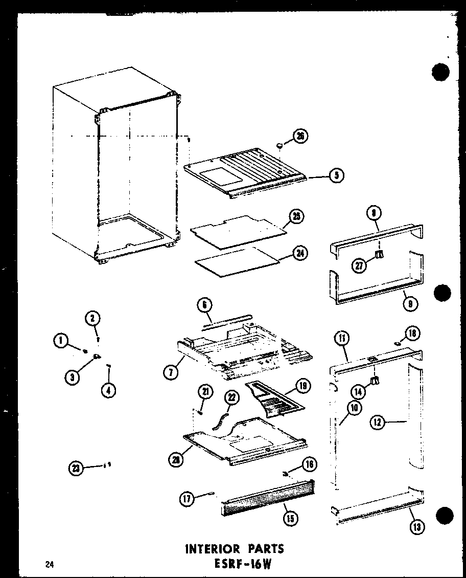 INTERIOR PARTS (ESRFC316B-G/P73500-2WG) (ESRFC316B-A/P73500-2WA) (ESRFC316B-C/P73500-2WC) (ESRFC316B-L/P73500-2WL) (ESRFC316B/P73500-2W)