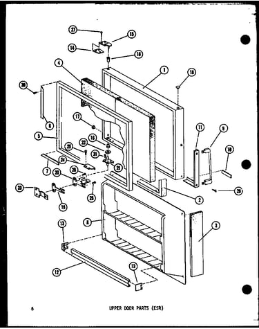 Upper door parts (esr) (esr16c-c/p73953-5wc) (esrc16c-a/p73953-5wa) (esr16c-g/p73953-5wg) (esr16c/p73953-5w) (esr16c-l/p73953-5wl) (esr14c-c/p73953-6wc) (esr14c/p73953-6w) (esr14c-a/p73953-6wa) (esr14c-l/p73953-6wl) (esr14c-g/p73953-6wg) (esr12c-c/p73953-