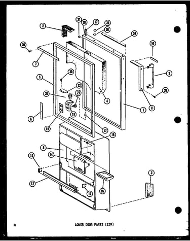 Lower door parts (esr) (esr16d/p73953-15w) (esr14d/p73953-16w) (esr12d/p73953-17w) (esr512d/p73953-18w)