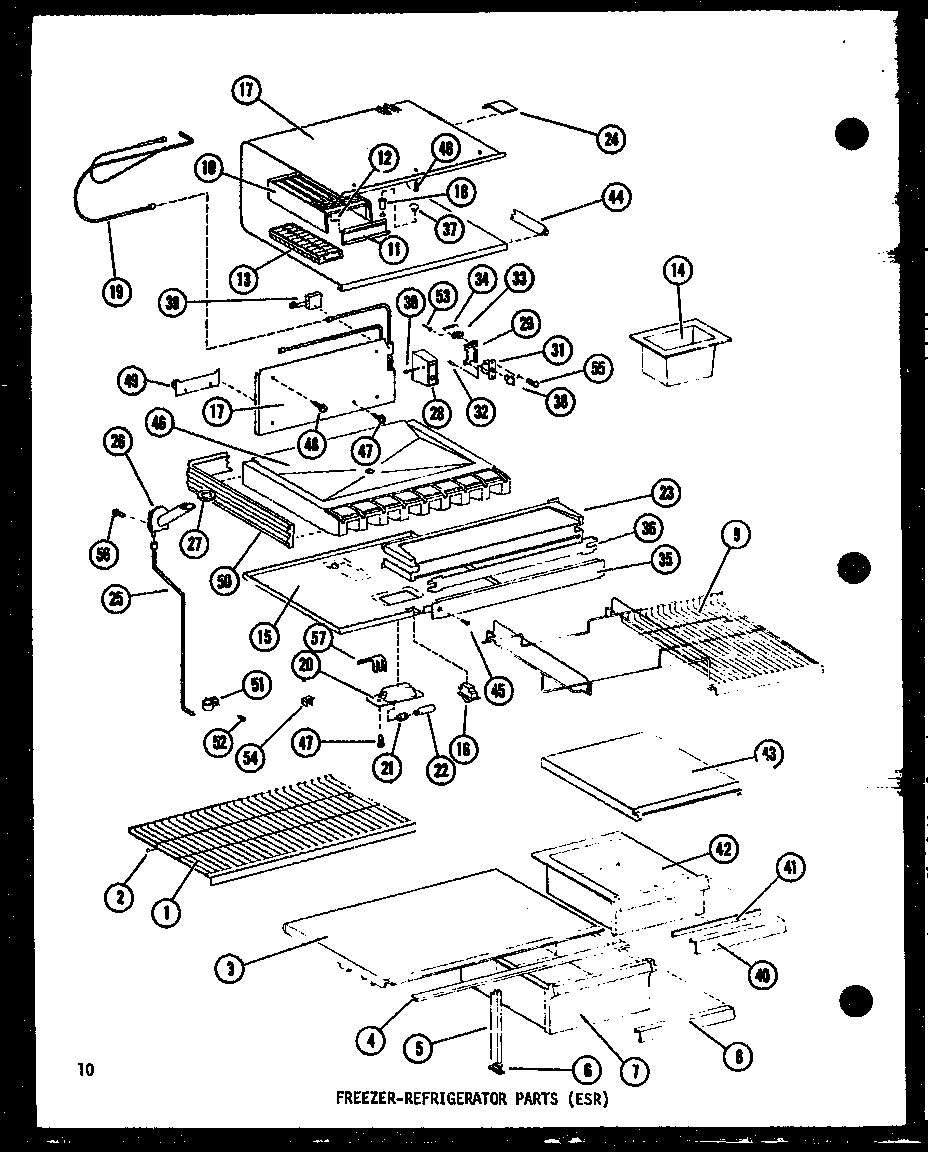 FREEZER-REFRIGERATOR PARTS (ESR) (ESR16D/P73953-15W) (ESR14D/P73953-16W) (ESR12D/P73953-17W) (ESR512D/P73953-18W)