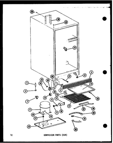 Compressor parts (esr) (esr16d/p73953-15w) (esr14d/p73953-16w) (esr12d/p73953-17w) (esr512d/p73953-18w)