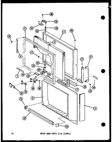Upper door parts (tm/esrfc) (esrfc514d/p73953-11w) (esrfc516d/p73953-12w) (esrfc16d/p73953-13w) (esrfc14d/p73953-14w) (tm14d/p73953-21w) (tm16d/p73953-22w)