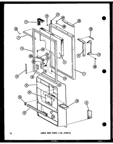 Lower door parts (tm/esrfc) (esrfc514d/p73953-11w) (esrfc516d/p73953-12w) (esrfc16d/p73953-13w) (esrfc14d/p73953-14w) (tm14d/p73953-21w) (tm16d/p73953-22w)