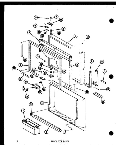 Upper door parts (ts18d/p73500-22w) (tr18d/p73500-23w) (etr18d/p73500-24w) (tc18d/p73500-25w) (tci18d/p73500-27w) (tm18d/p73500-30w) (tri18d/p73500-28w)