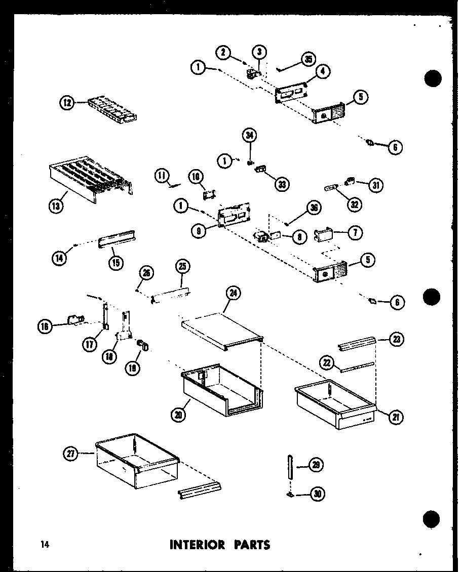 Interior parts (ts18d/p73500-22w) (tr18d/p73500-23w) (etr18d/p73500-24w) (tc18d/p73500-25w) (tci18d/p73500-27w) (tm18d/p73500-30w) (tri18d/p73500-28w)