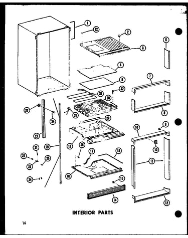 Interior parts (ts18d/p73500-22w) (tr18d/p73500-23w) (etr18d/p73500-24w) (tc18d/p73500-25w) (tci18d/p73500-27w) (tm18d/p73500-30w) (tri18d/p73500-28w)
